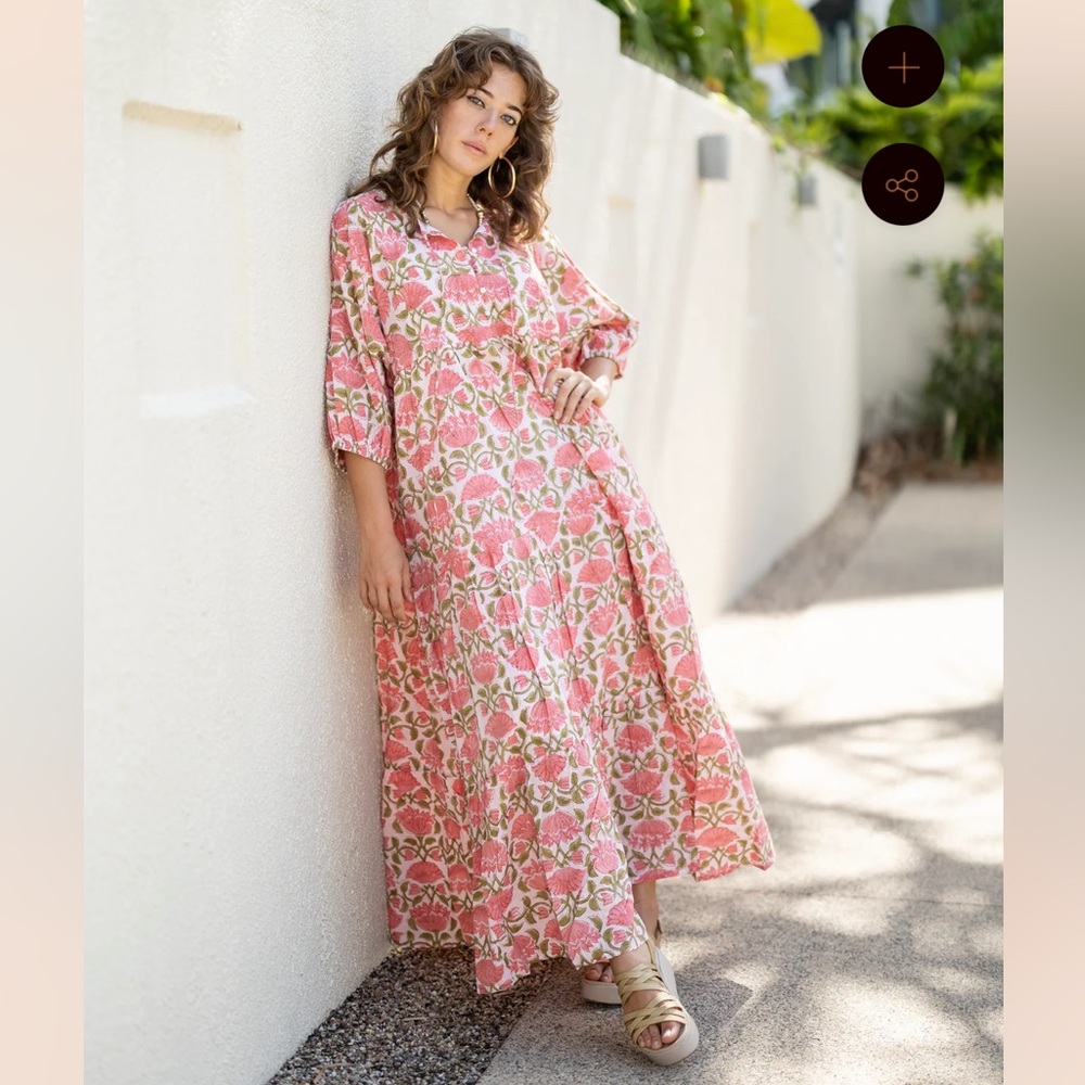 RIVER GODDESS NEERA MAXI IN LOTUS DRESS - L/XL - NWT